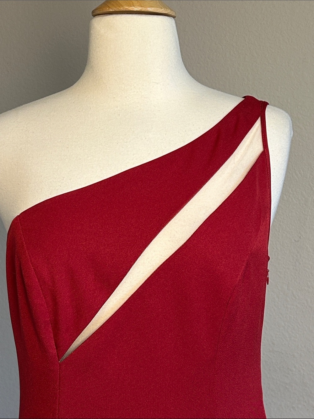 Michael Costello x REVOLVE Hanna Mini Dress one-shoulder asymmetrical Red size M - Picture 3 of 16